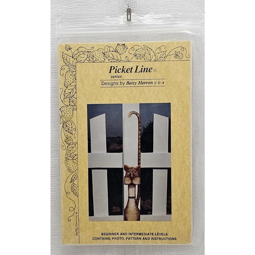 Tabby Tom VTG Picket Line Painting Herron UNCUT